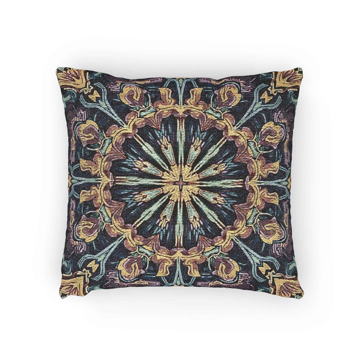 Geometric Mandala Woven Pillow | Boho Mosaic Throw Cushion