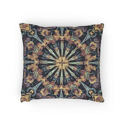 Geometric Mandala Woven Pillow | Boho Mosaic Throw Cushion