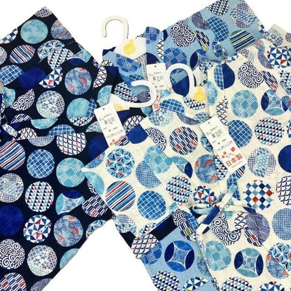 [Pre-Order] Made in Japan Jinbei Set: Traditional Pattern 2-Piece Set (Tsumugi Cotton) (Save 10% in March)