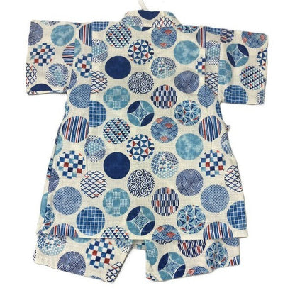 [Pre-Order] Made in Japan Jinbei Set: Traditional Pattern 2-Piece Set (Tsumugi Cotton) (Save 10% in March)