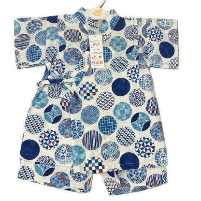 [Pre-Order] Made in Japan Jinbei Set: Traditional Pattern 2-Piece Set (Tsumugi Cotton) (Save 10% in March)