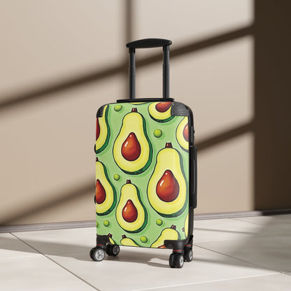 Avocado Pattern Suitcase – Colorful Fruit Print Carry-On Luggage