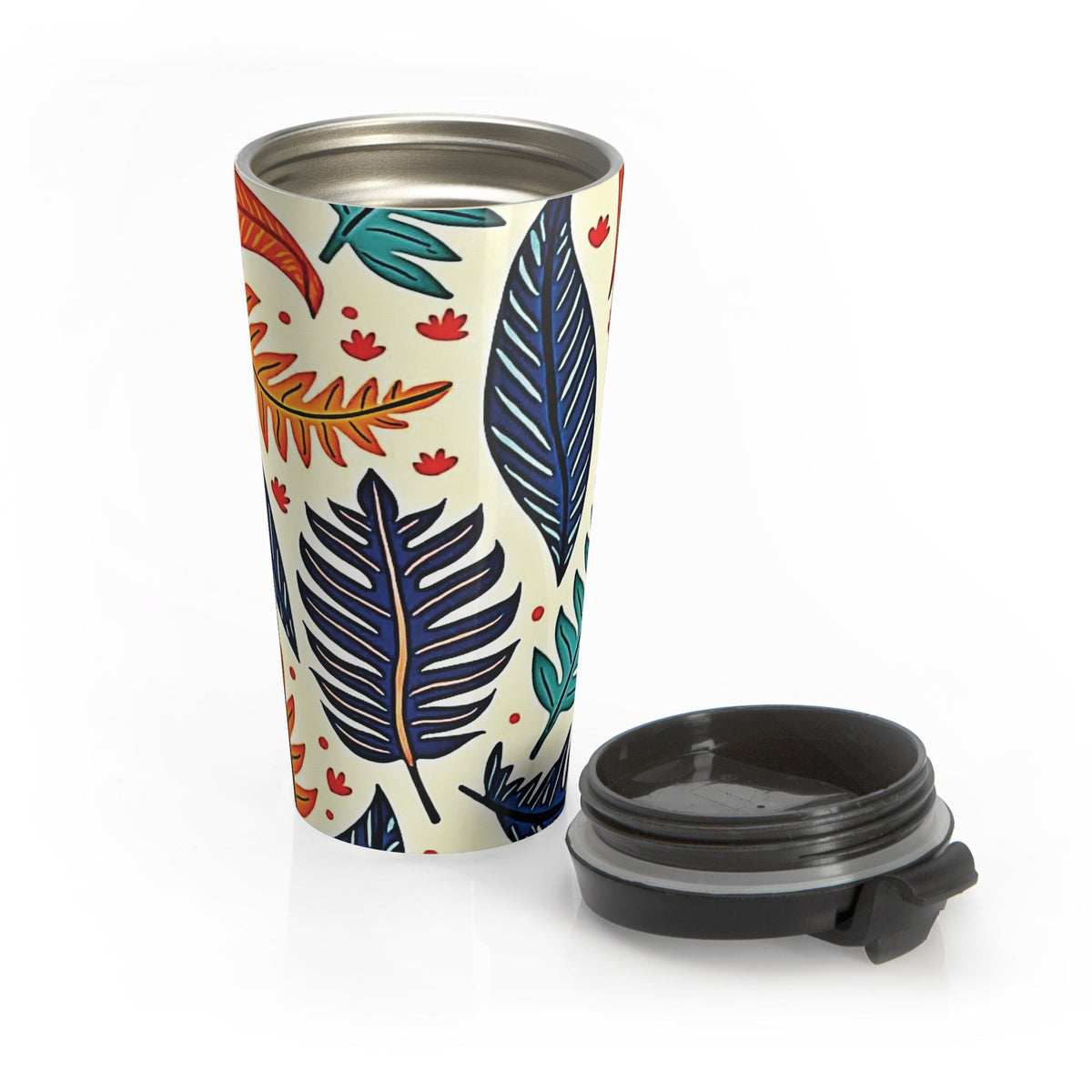 Colorful Tropical Leaves travel mug | Stainless Steel Tumbler