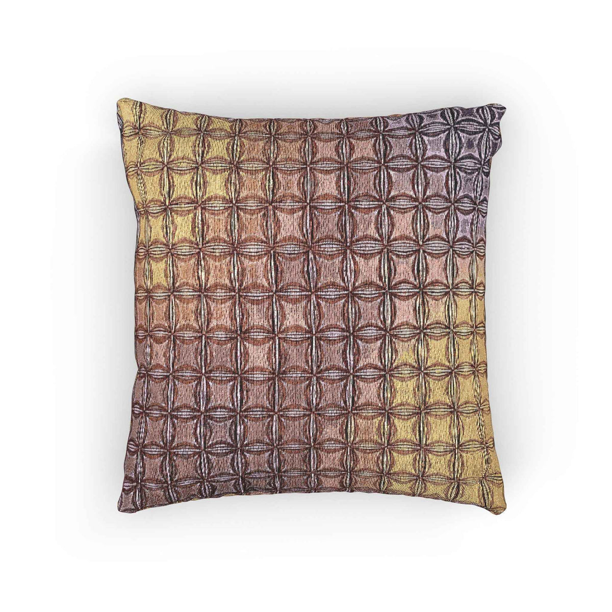 Geometric Woven Pillow | Square Grid Pattern, Textured Boho Throw Pillow