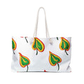 Green Heart Leaf Weekender Bag | Hand-Painted Botanical Pattern