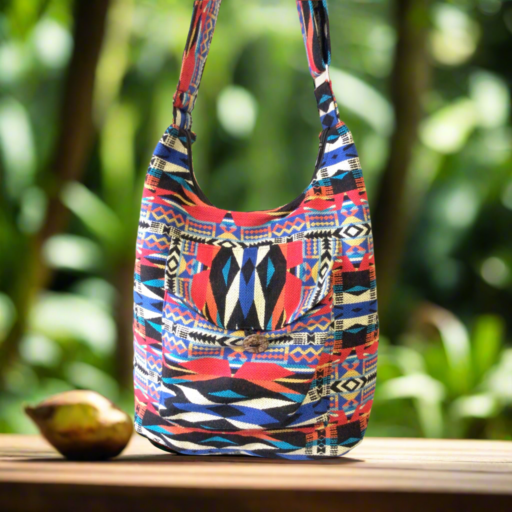Red and Turquoise Crossbody Bag