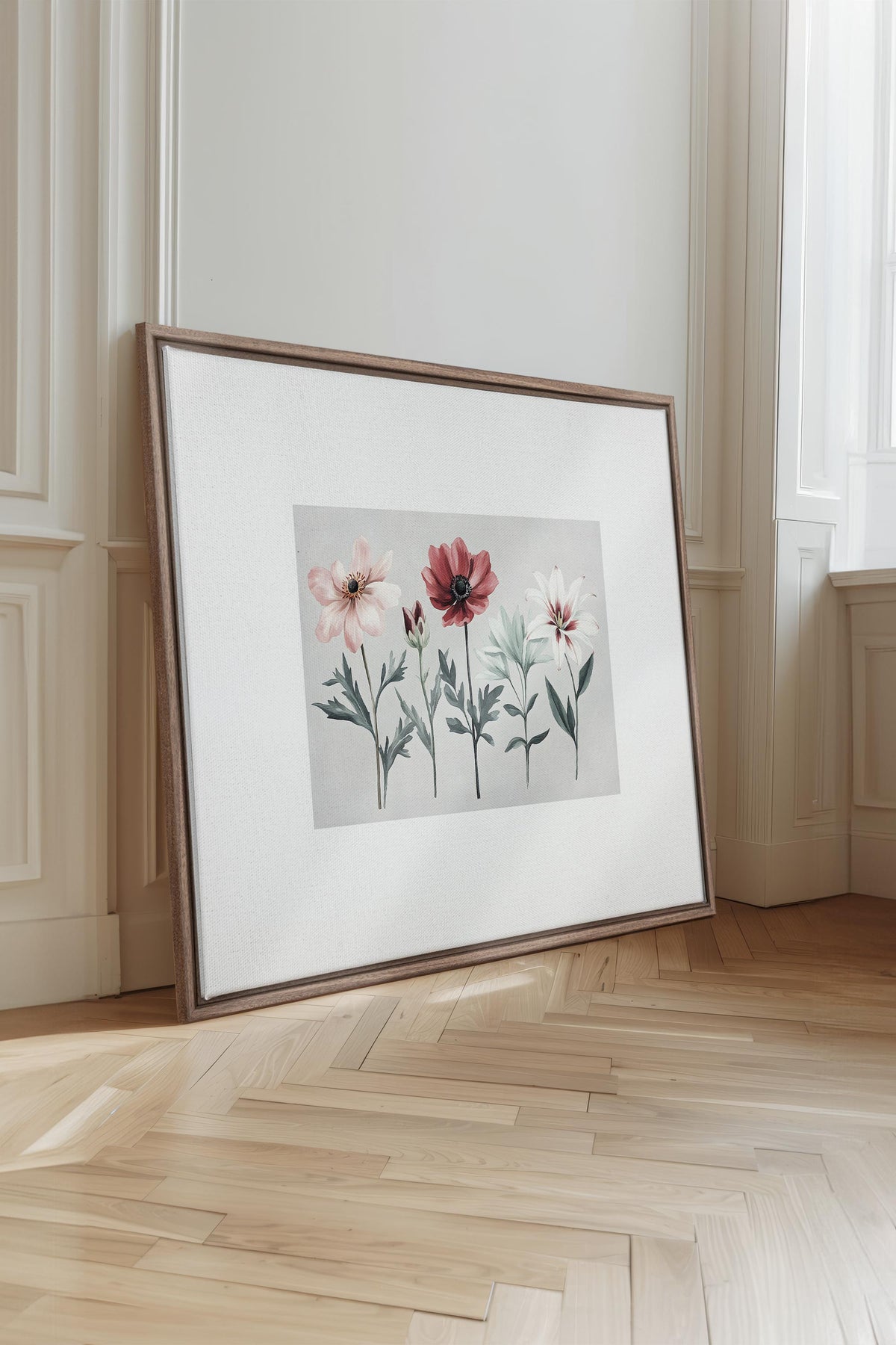 FLEURS DE SAISON, Oeuvre sur toile étirée