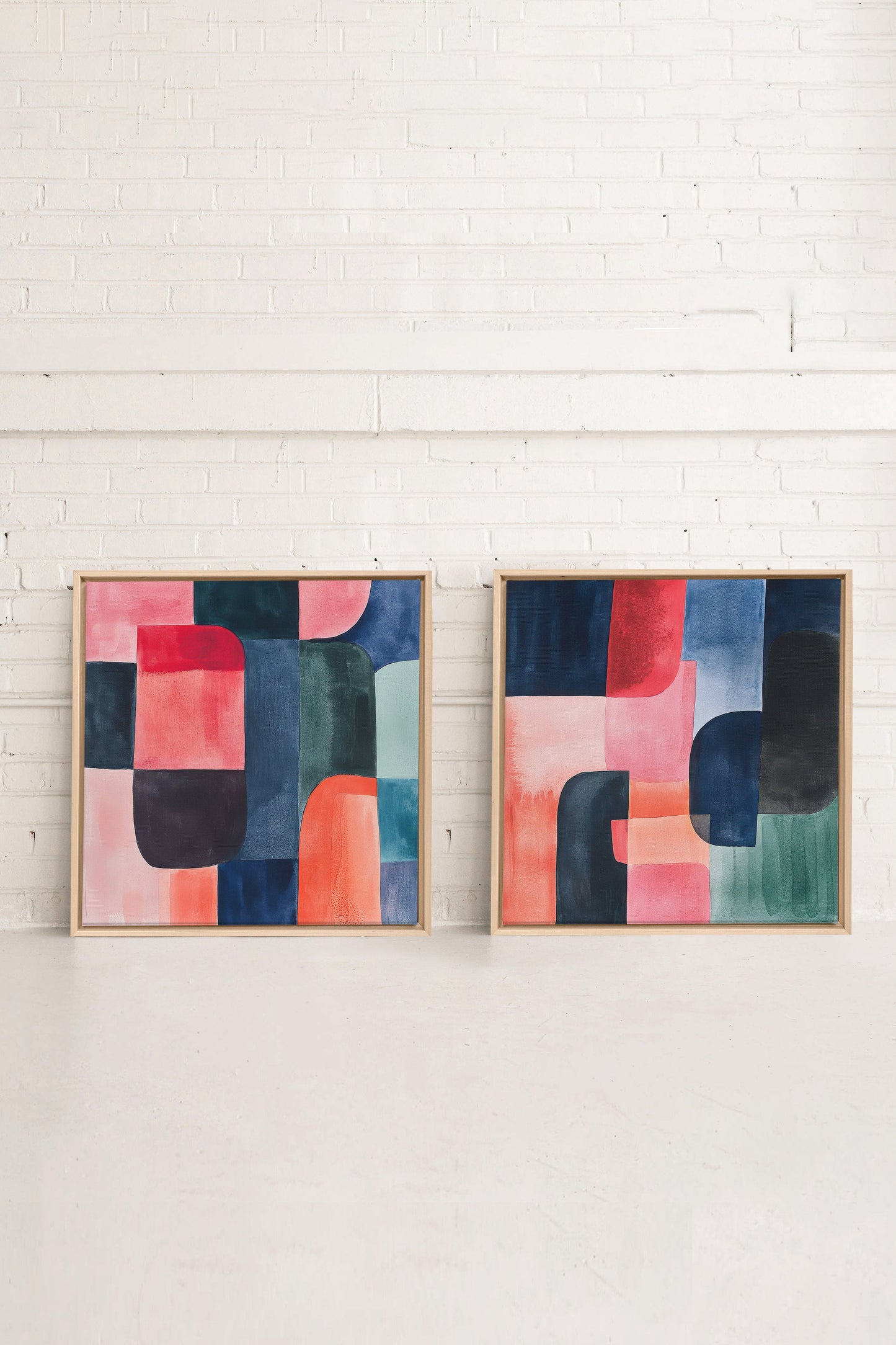 DUO ÉCLATS COLORÉS (2 Oeuvres sur toile étirée)