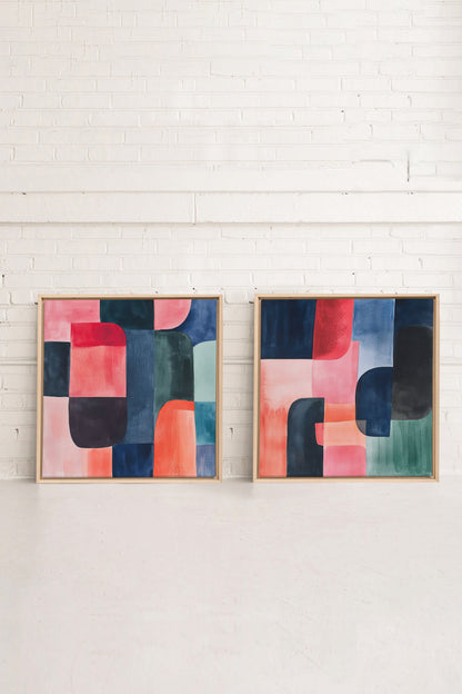 DUO ÉCLATS COLORÉS (2 Oeuvres sur toile étirée)