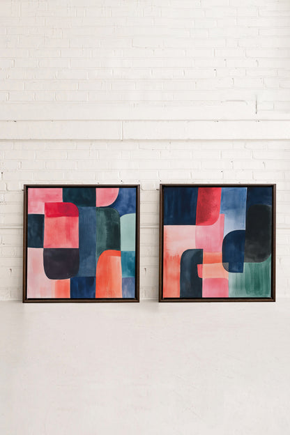 DUO ÉCLATS COLORÉS (2 Oeuvres sur toile étirée)