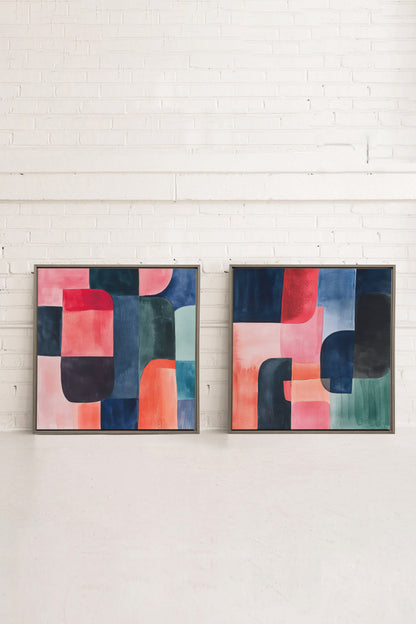 DUO ÉCLATS COLORÉS (2 Oeuvres sur toile étirée)