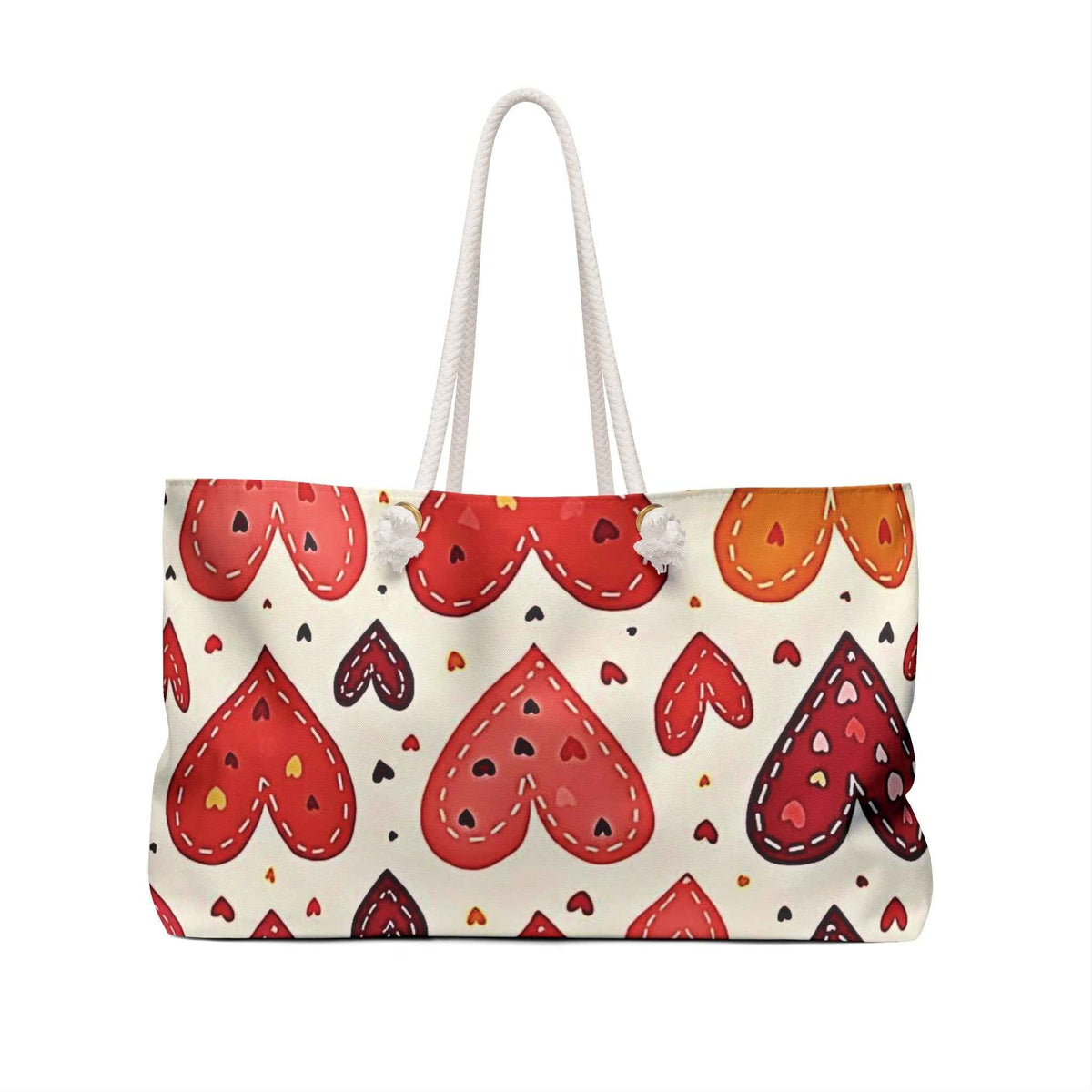 Hand-Drawn Hearts Weekender Bag | Valentine Pattern Tote