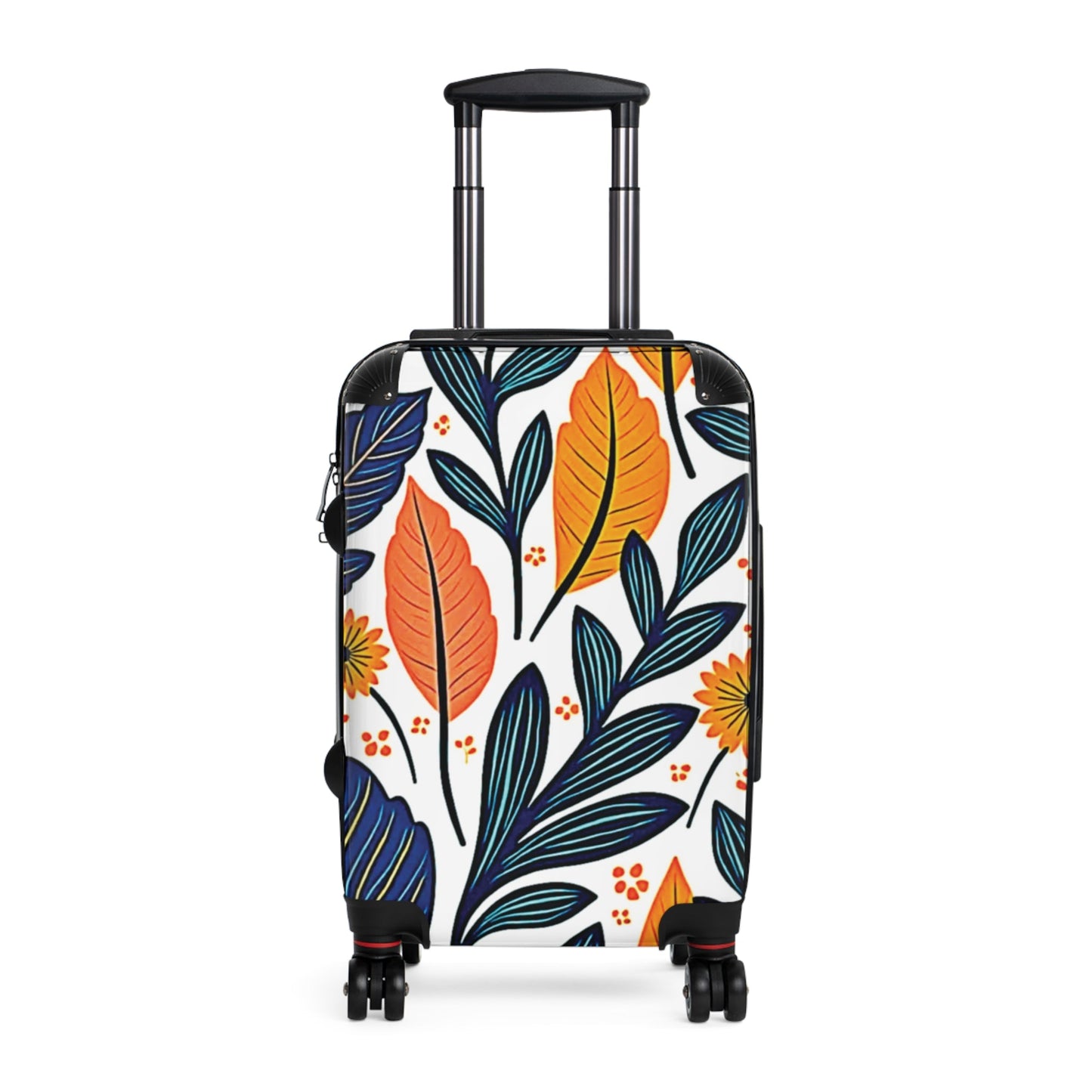 Floral Leaves Carry-On Suitcase — Colorful Botanical Travel Luggage