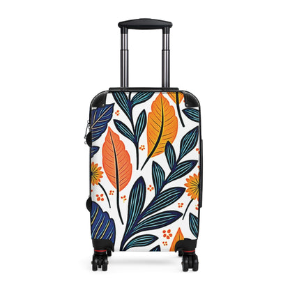 Floral Leaves Carry-On Suitcase — Colorful Botanical Travel Luggage