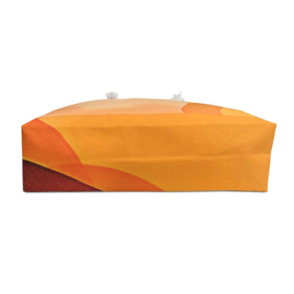 Abstract Sunset Circles Weekender Bag | Orange Yellow Gradient, Large Tote Bag