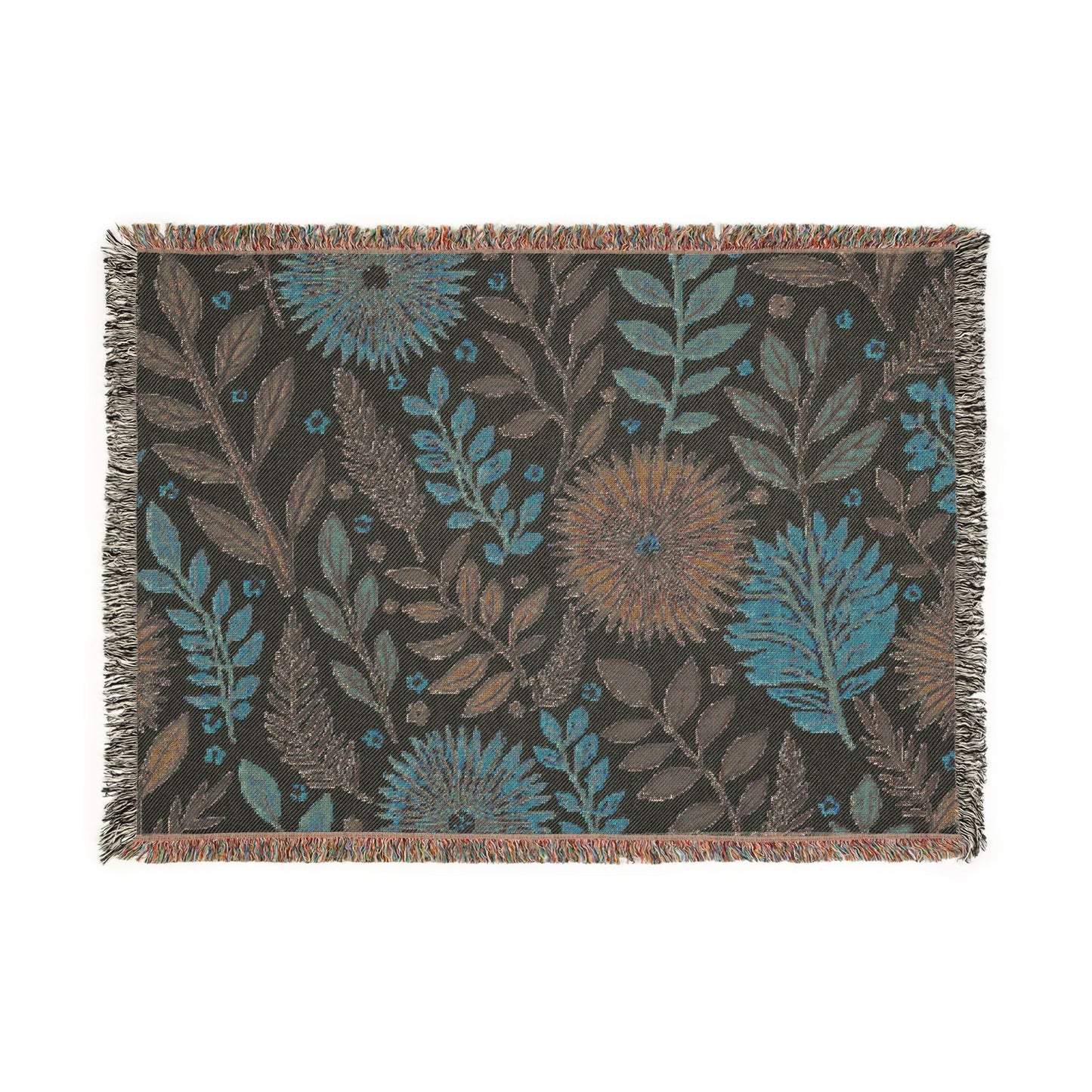 Floral Woven Blanket — Reversible Boho Throw for Living Room & Bedroom