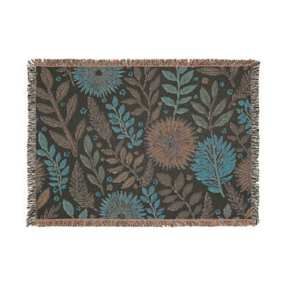 Floral Woven Blanket — Reversible Boho Throw for Living Room & Bedroom