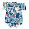 [Pre-Order] Made in Japan Jinbei Romper: Patchwork Fuji (Tsumugi Cotton) (Save 10% in March)