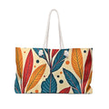 Colorful Tropical Leaves Weekender Bag | Boho Beach Large Tote bag