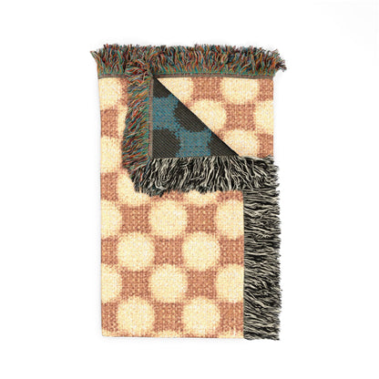 Geometric Checkered Woven Throw Blanket