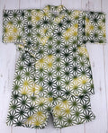 [Pre-Order] Made in Japan Jinbei Set: Hemp Leaf Pattern 2-Piece Set (Tsumugi Cotton) (Save 10% in March)