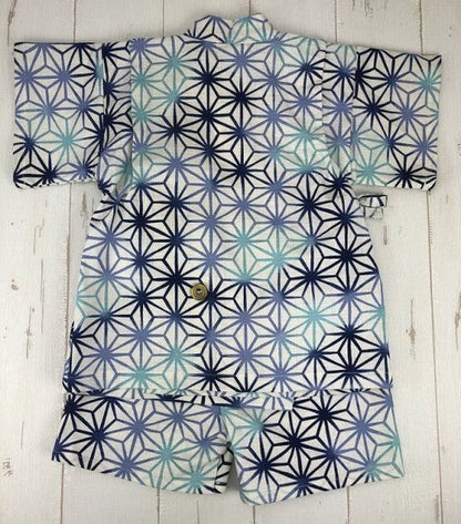 [Pre-Order] Made in Japan Jinbei Set: Hemp Leaf Pattern 2-Piece Set (Tsumugi Cotton) (Save 10% in March)