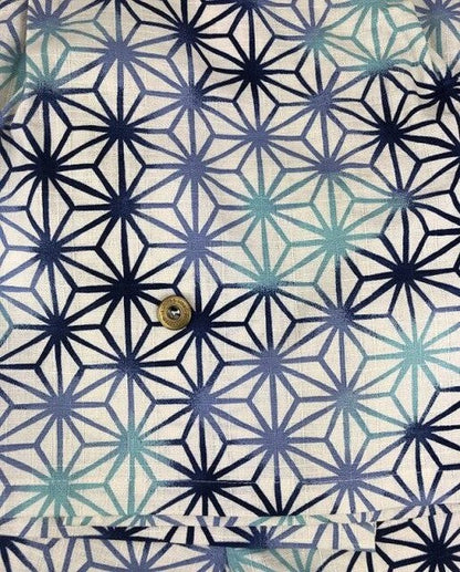 [Pre-Order] Made in Japan Jinbei Set: Hemp Leaf Pattern 2-Piece Set (Tsumugi Cotton) (Save 10% in March)
