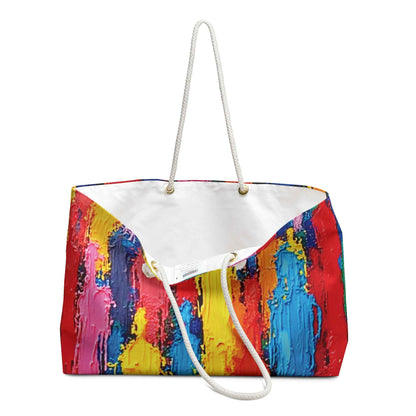 Abstract Colorful Paint Strokes Weekender Bag | Bright Travel Bag