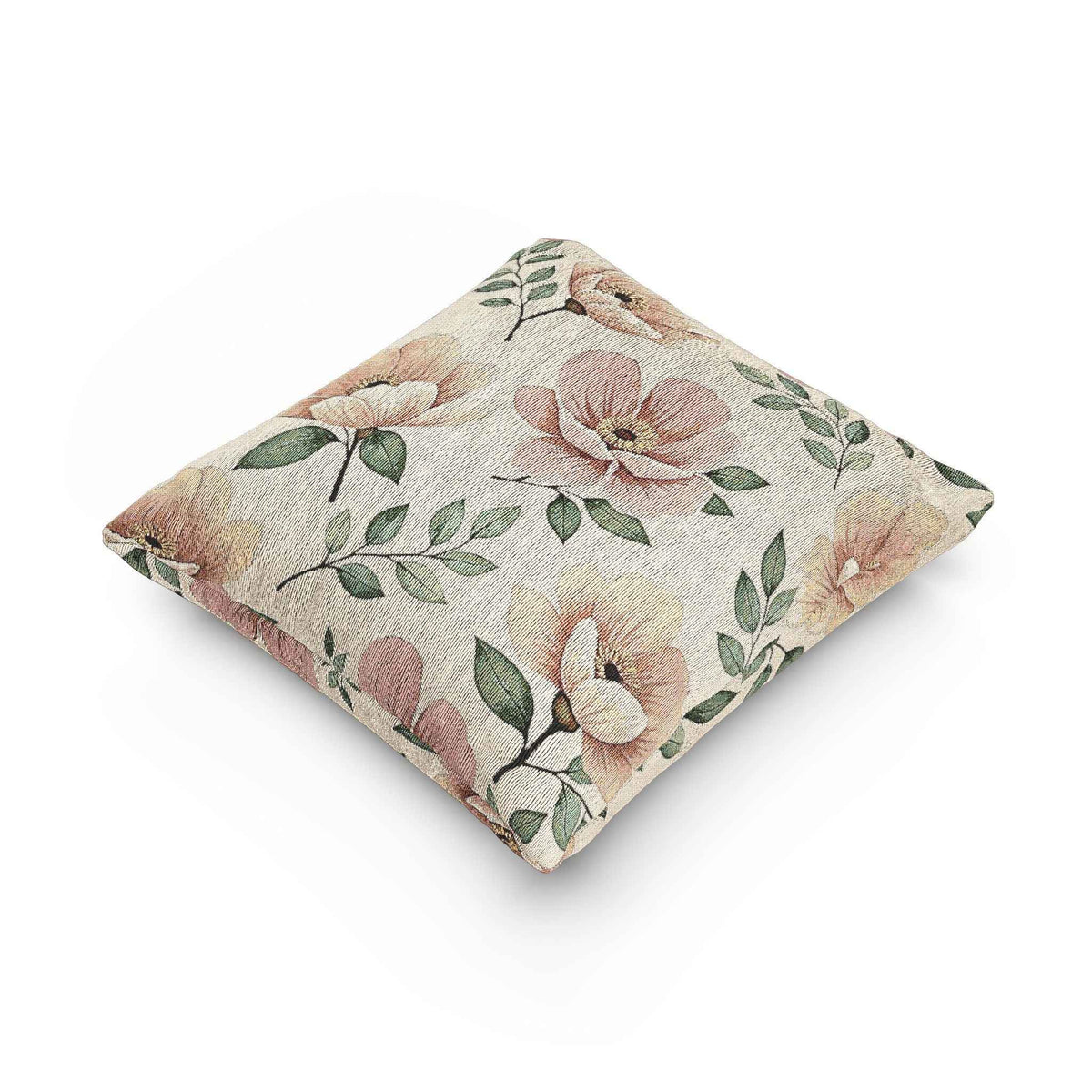 Elegant Watercolor Woven Pillow - Luxury Floral Living Room Accent