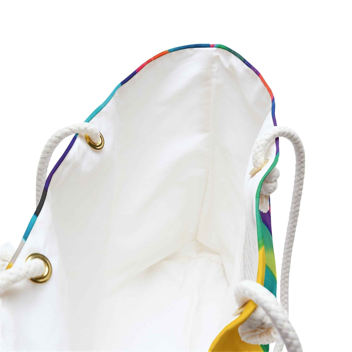 Colorful Abstract Wave Weekender Bag | Rainbow Stripes  Large Tote Bag