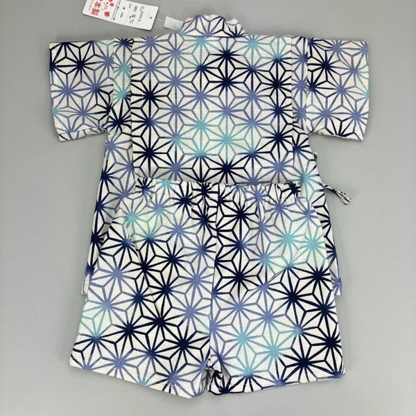 [Pre-Order] Made in Japan Jinbei Set: Hemp Leaf Pattern 2-Piece Set (Tsumugi Cotton) (Save 10% in March)