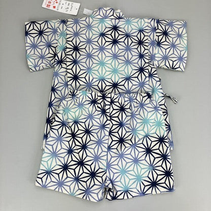 [Pre-Order] Made in Japan Jinbei Set: Hemp Leaf Pattern 2-Piece Set (Tsumugi Cotton) (Save 10% in March)
