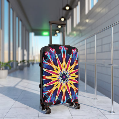 Kaleidoscope Star Carry-On Suitcase — Colorful Mandala Travel Luggage