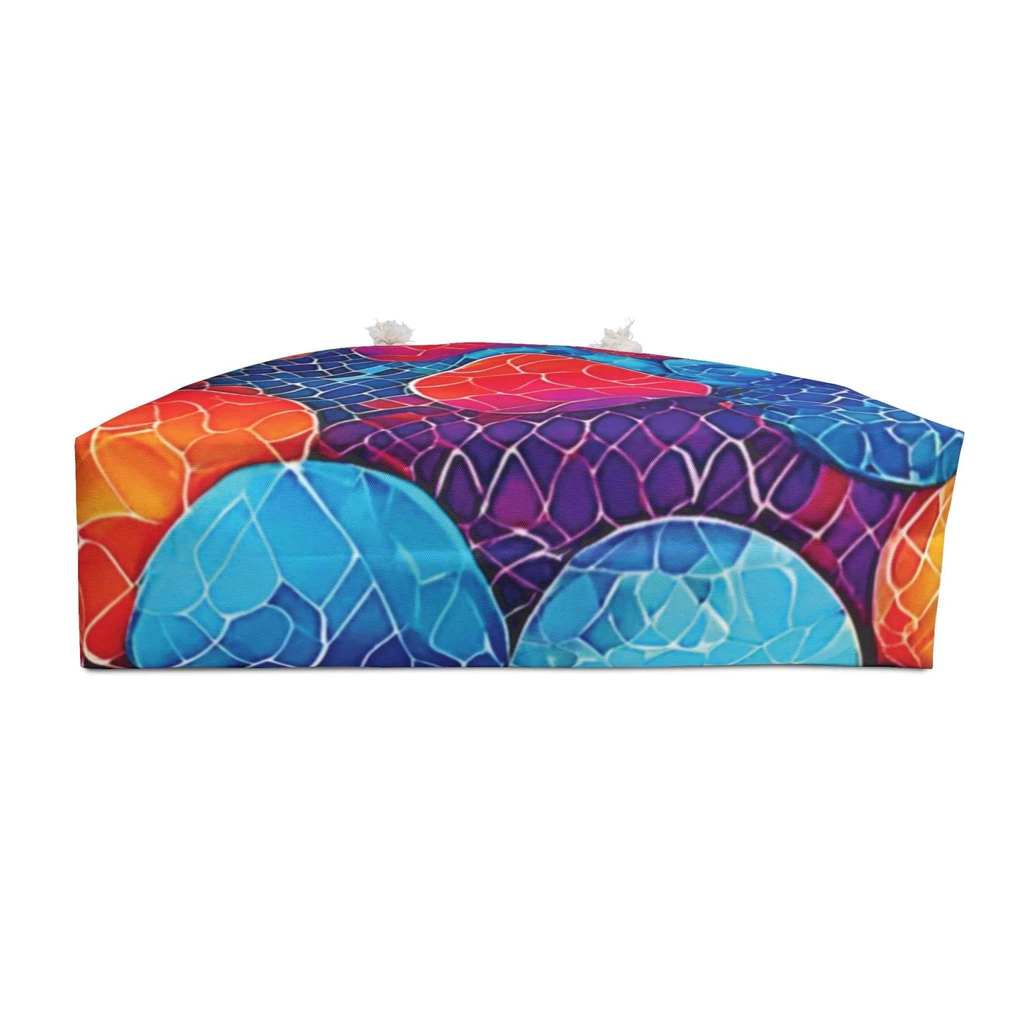 Vibrant Mosaic Bubbles Weekender Bag | Colorful Beach Large Tote Bag