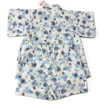 [Pre-Order] Made in Japan Jinbei Set: Family Crest & Dragonfly 2-Piece Set (Tsumugi Cotton) (Save 10% in March)