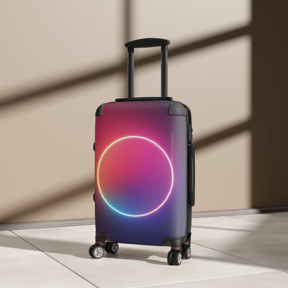 Neon Halo Carry-On Suitcase – Gradient Circle Luggage Cover
