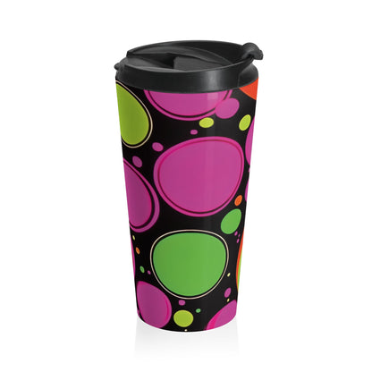 Retro Colorful Bubbles Stainless Steel Travel Mug | Neon Polka Dot Tumbler