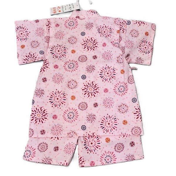 [Pre-Order] Made in Japan Jinbei Set: Fireworks Pattern 2-Piece Set (Tsumugi Cotton) (Save 10% in March)