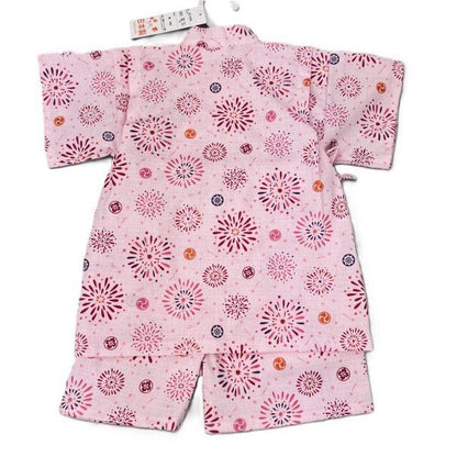 [Pre-Order] Made in Japan Jinbei Set: Fireworks Pattern 2-Piece Set (Tsumugi Cotton) (Save 10% in March)