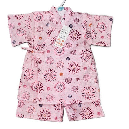 [Pre-Order] Made in Japan Jinbei Set: Fireworks Pattern 2-Piece Set (Tsumugi Cotton) (Save 10% in March)