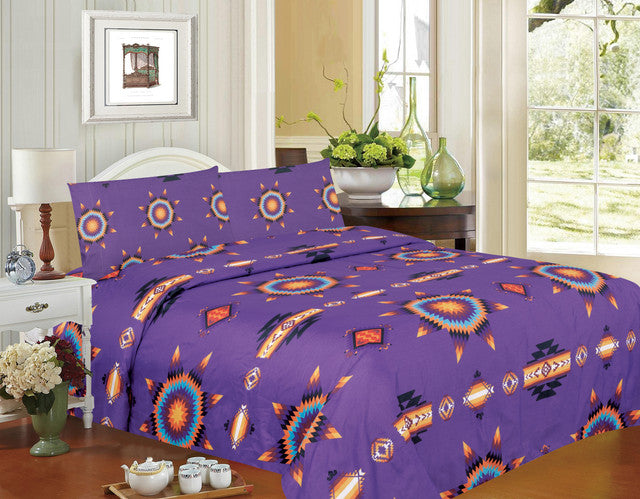 Purple Super Soft Queen Sheet Set – Starburst Design