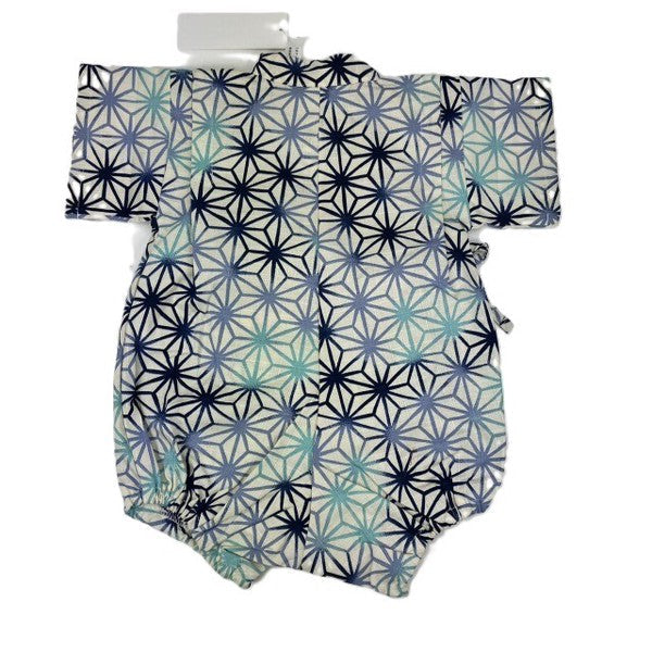 [Pre-Order] Made in Japan Jinbei Romper: Hemp Leaf Pattern (Tsumugi Cotton) (Save 10% in March)