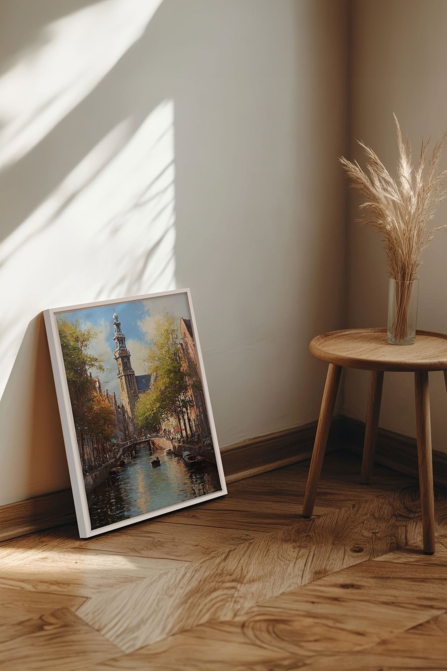 CANAUX D'AMSTERDAM, Oeuvre sur toile étirée