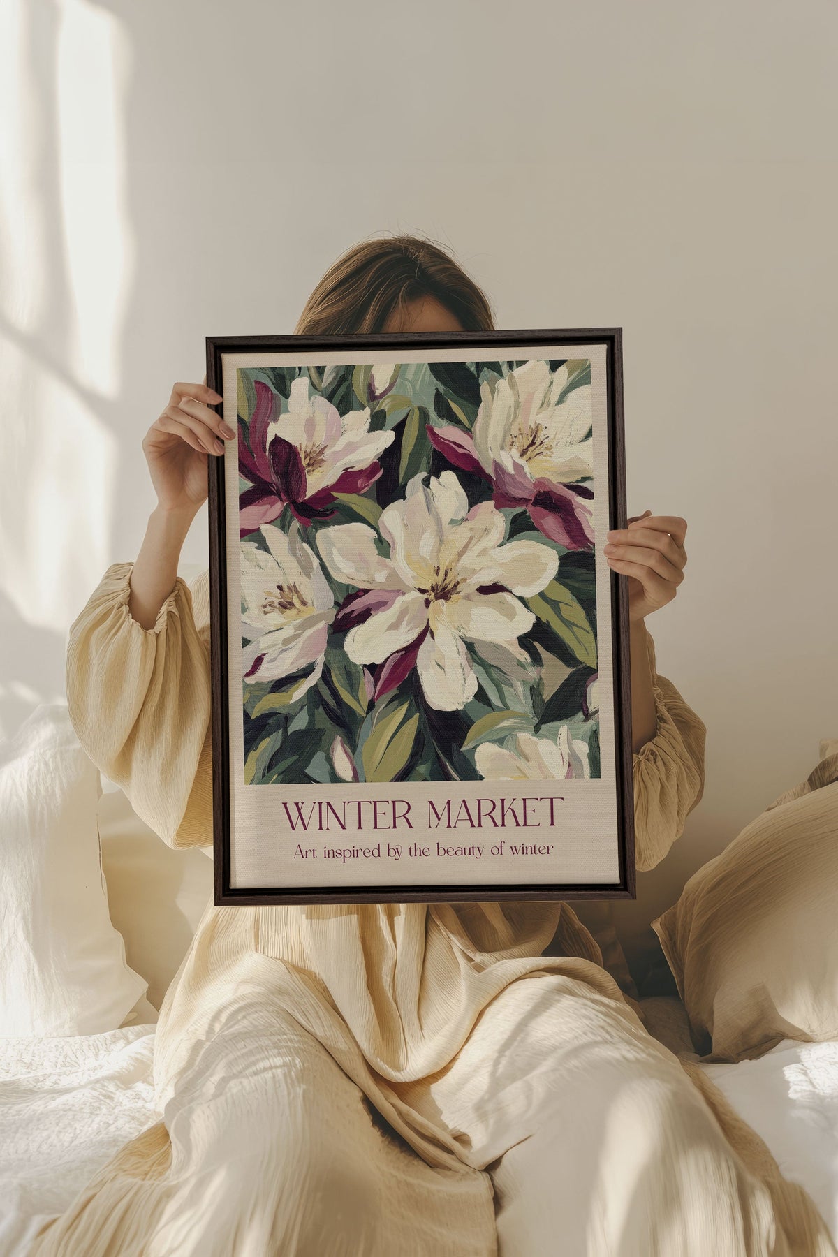 MARCHÉ HIVERNAL II, Oeuvre sur toile étirée