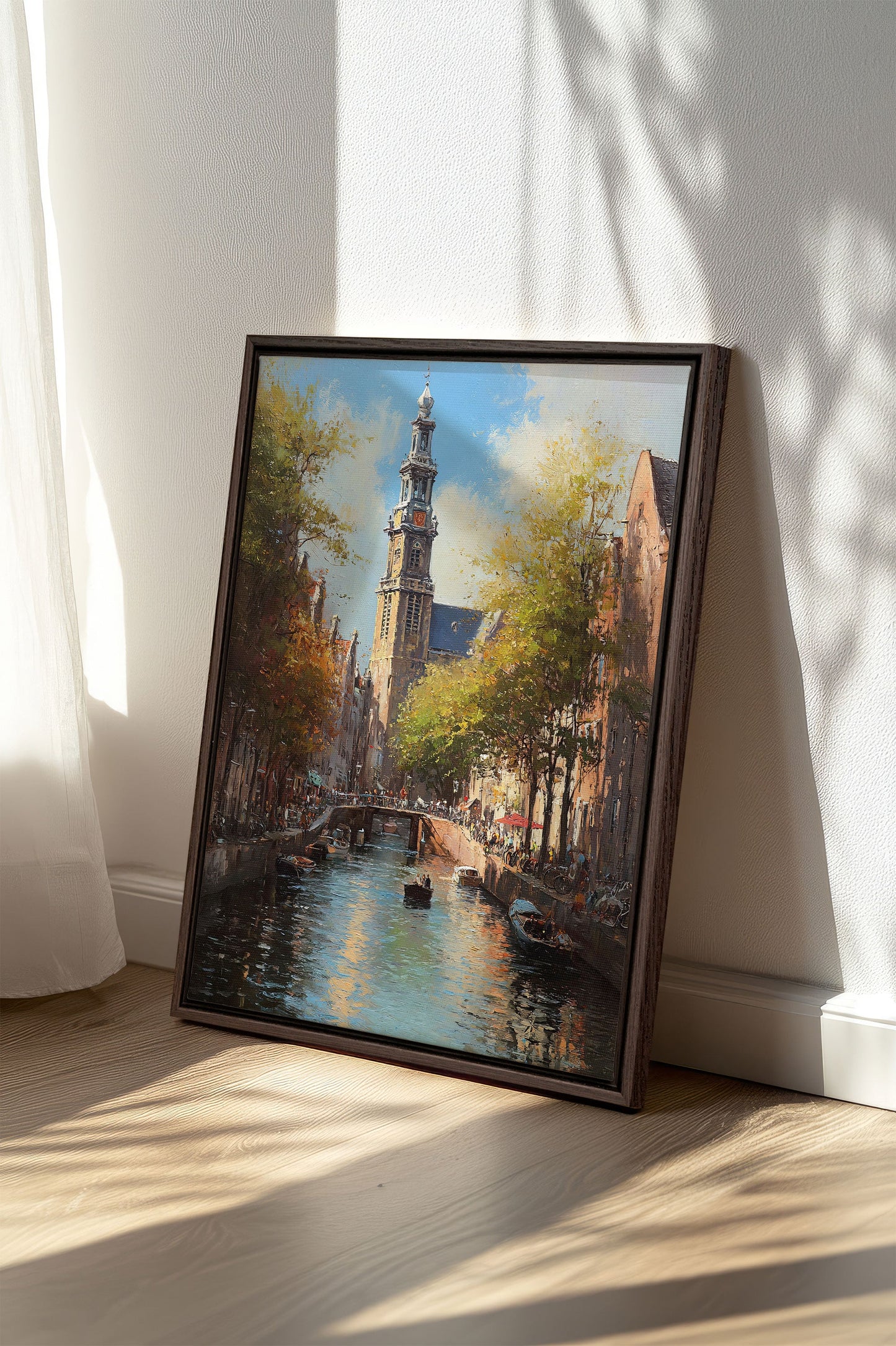 CANAUX D'AMSTERDAM, Oeuvre sur toile étirée