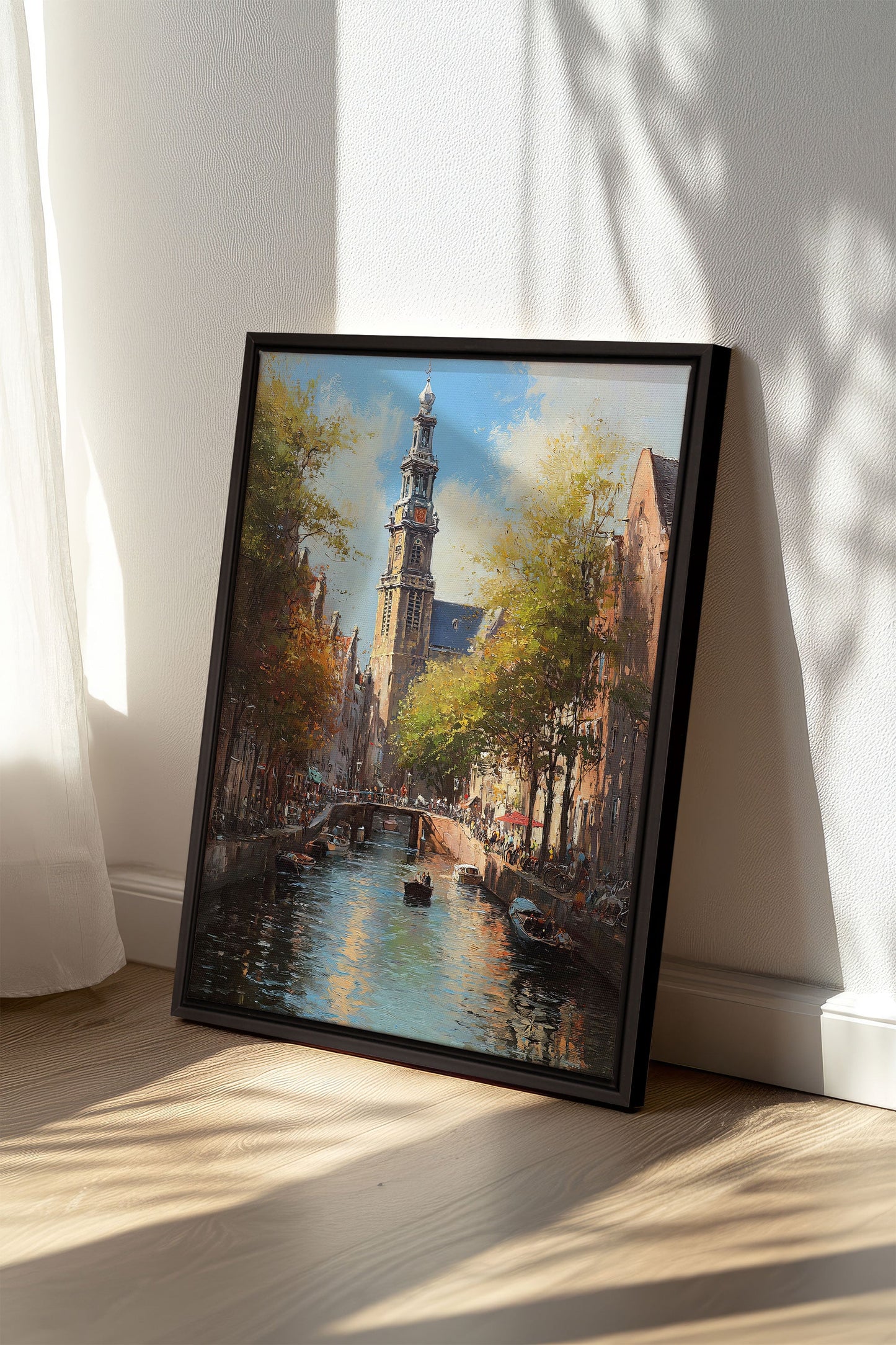 CANAUX D'AMSTERDAM, Oeuvre sur toile étirée