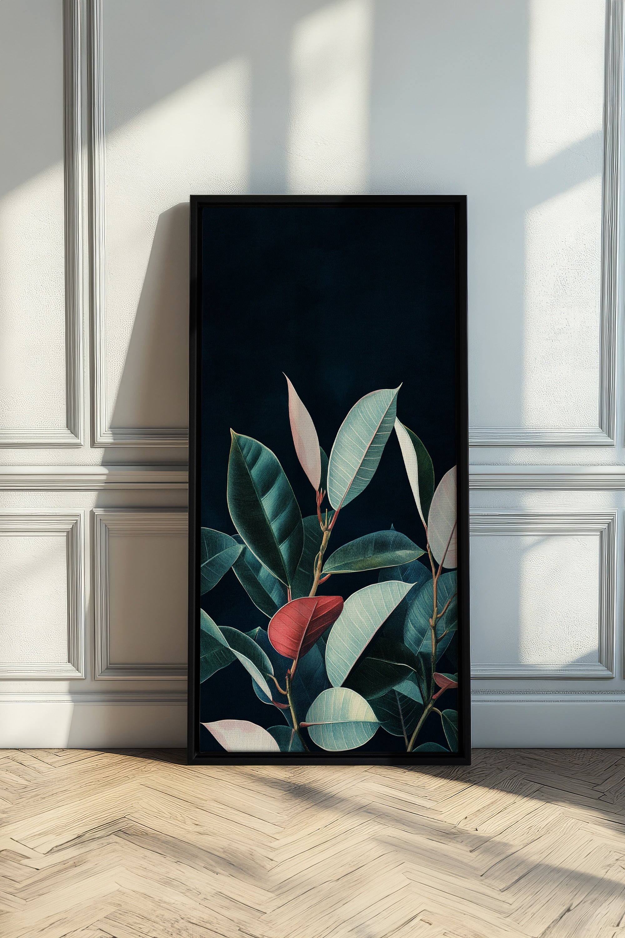FEUILLAGE NOCTURNE, Oeuvre sur toile étirée