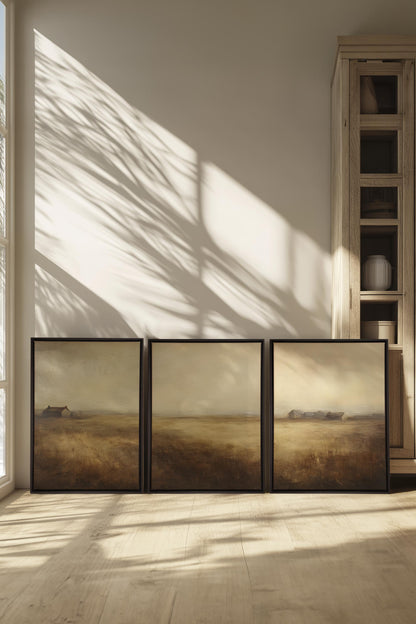 TRIO D'ANTAN (3 Oeuvres sur toile étirée)