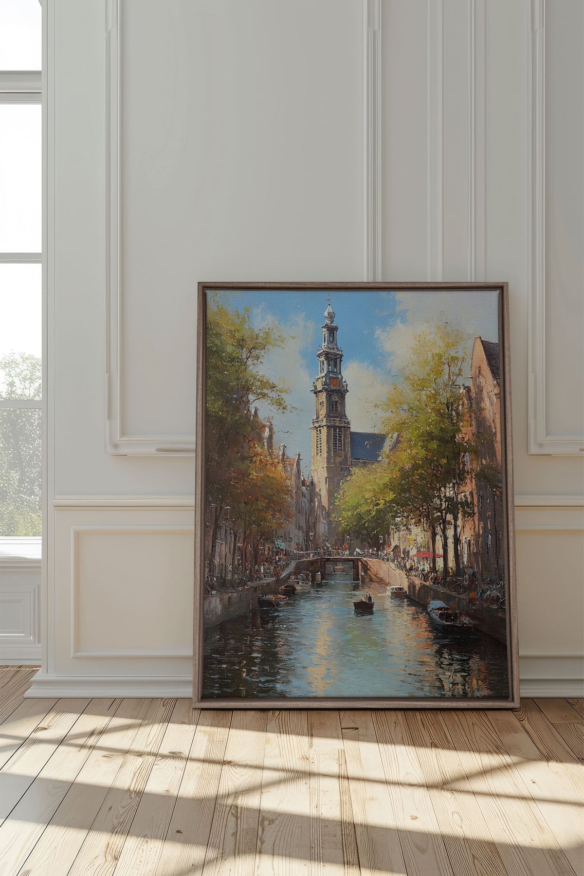 CANAUX D'AMSTERDAM, Oeuvre sur toile étirée