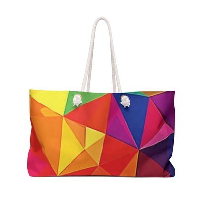 Colorful Geometric Prism Weekender Bag | Bright Abstract Tote | Large Tote Bag